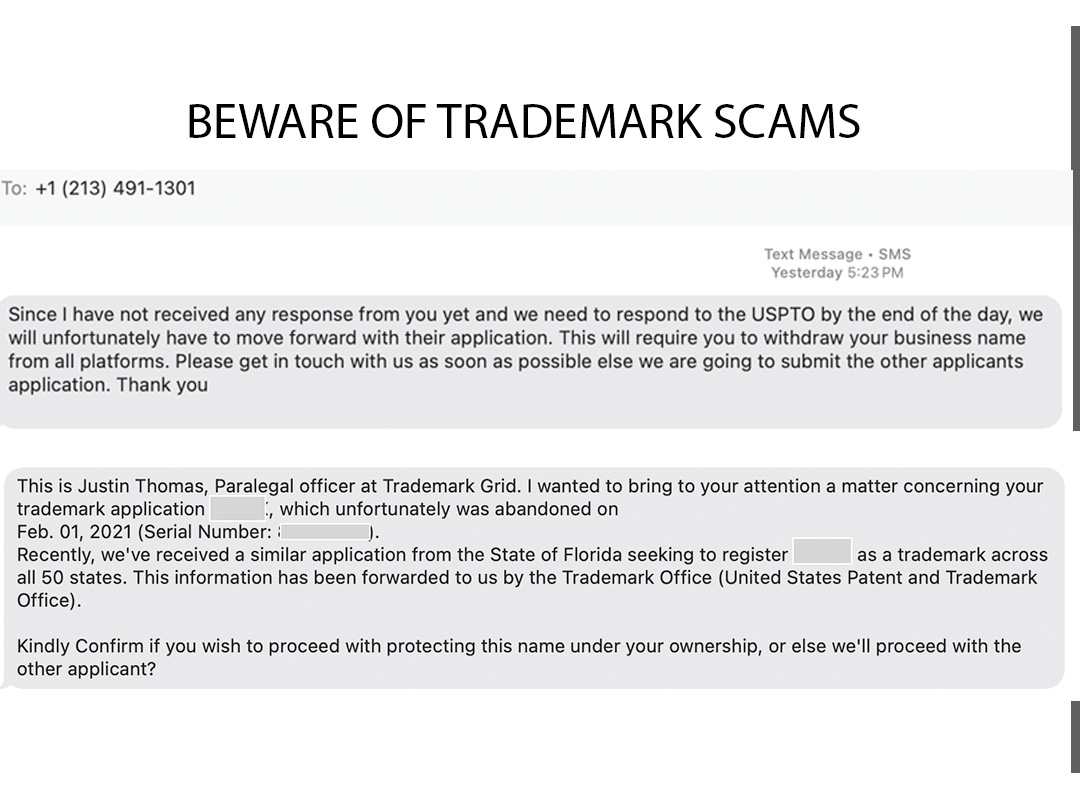 Trademark Scams